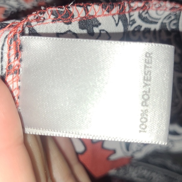 Beaded Paisley Ombre Bandana Print Tunic Top Long Loose Sleeve Bohemian V Neck - Picture 8 of 9